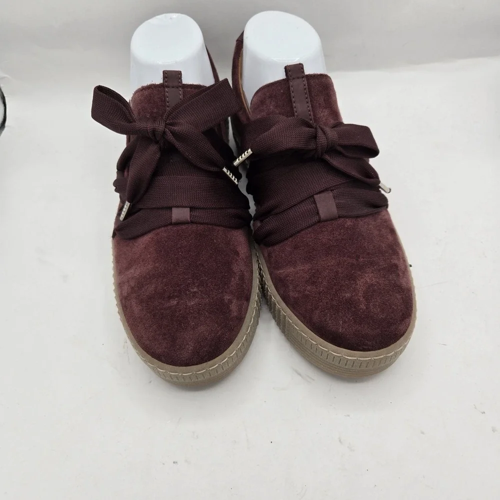 Gabor 33.333‎ Suede Bow Sneaker Merlot Burgundy Size 7 US / EUR 37